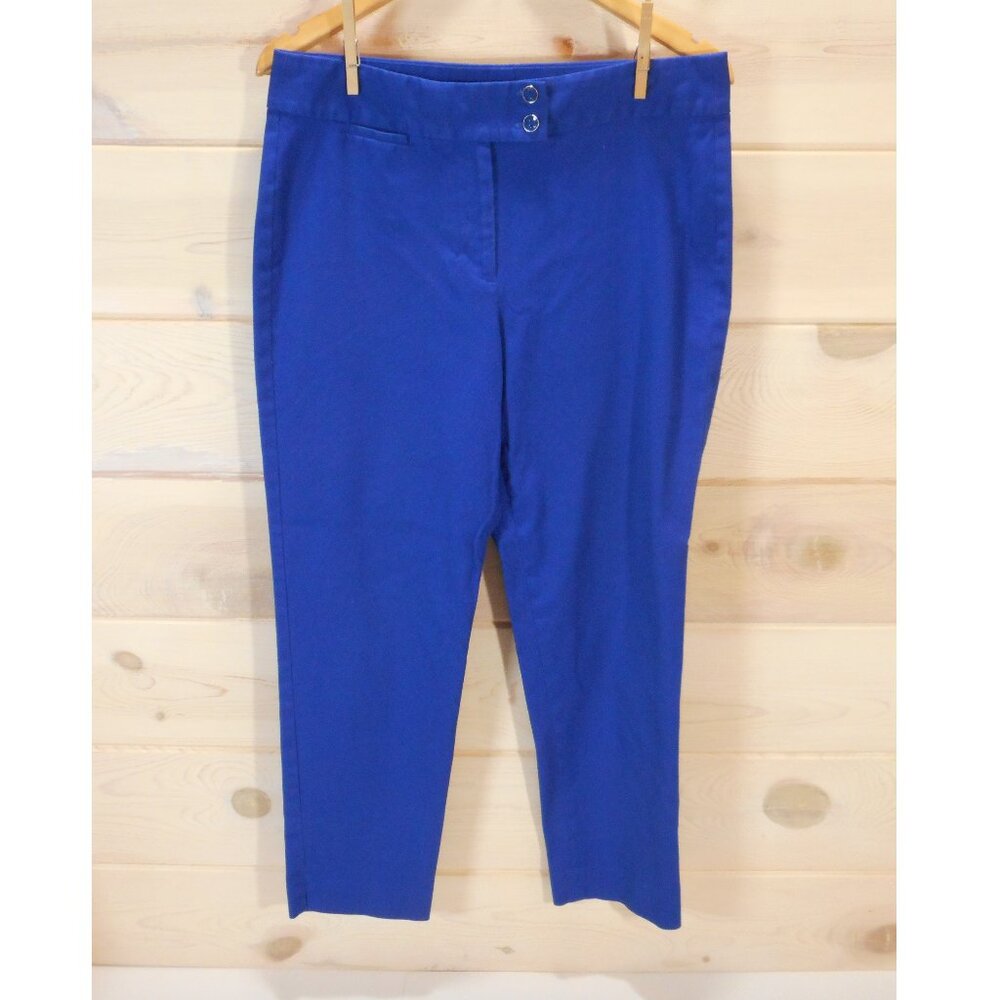 Talbots Women's Size 10 Heritage Ankle Pants Stretch Blue Cotton Blend